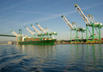 Shipping cranes at the port of Los Angeles