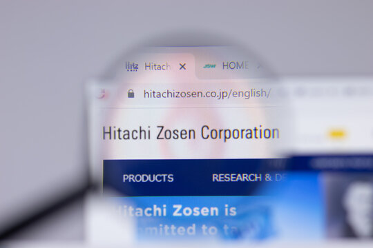 New York, USA - 26 April 2021: Hitachi Zosen logo close-up on website page, Illustrative Editorial.
