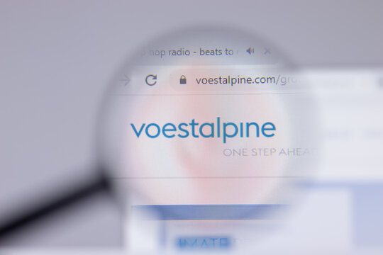 New York, USA - 26 April 2021: Voestalpine logo close-up on website page, Illustrative Editorial.