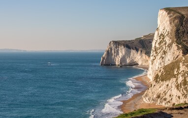 footpath along the beautiful Jurassic coast in Dorset