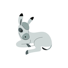 Cartoon donkey - cute character for children. Vector illustration in cartoon style.
