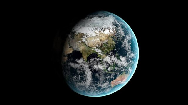 zoom out of the earth from europe to usa 4K animation - map from nasa