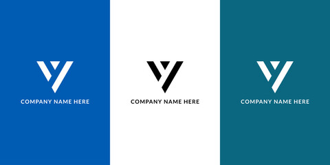 V AND Y LETTERMARK NEGATIVE SPACE LOGO DESIGN