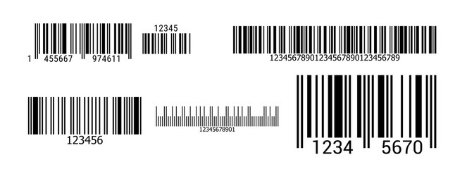 Barcode set. Flat style vector illustration isolated on white