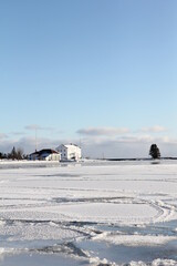 Fototapeta premium frozen lake in winter