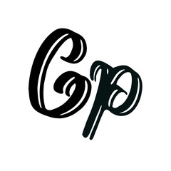 Cp initial handwritten logo for identity