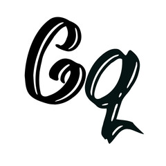 Cq initial handwritten logo for identity