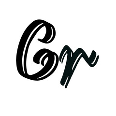 Cr initial handwritten logo for identity