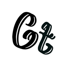 Ct initial handwritten logo for identity