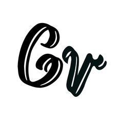 Cv initial handwritten logo for identity