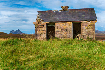 An old bothy at Elphin in the Highlands