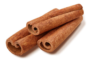 Cinnamon sticks isolated on white background
