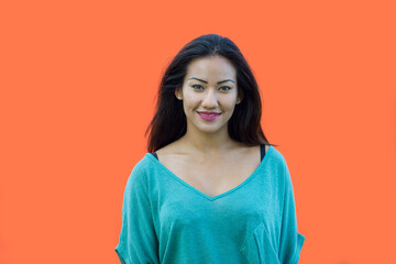Fototapeta premium Young teen portrait on colored background