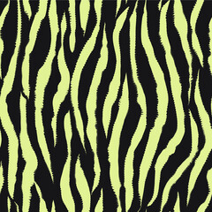Zebra seamless pattern in eyelids, black and yellow background 