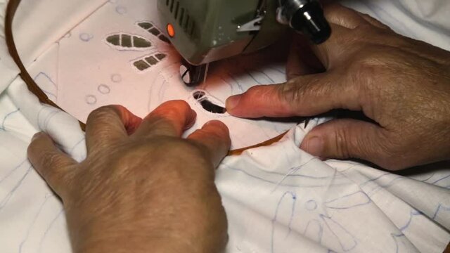 Embroidery on an old sewing machine