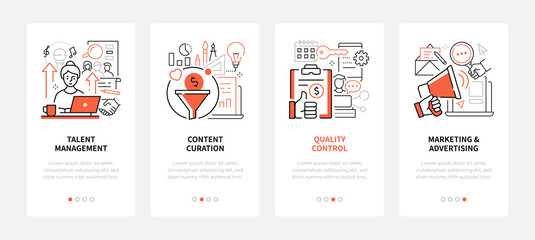 Business and marketing - line design style web banners