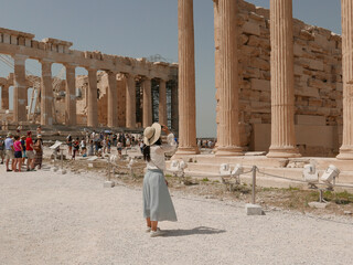 Tourists on the Acropolis in Athens