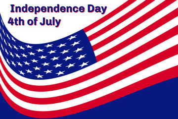4th of july independence day of America with flag USA. Vector stock illustration