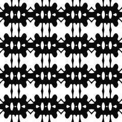  Geometric vector pattern with triangular elements. Seamless abstract ornament for wallpapers and backgrounds. Black and white colors.