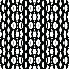  Geometric vector pattern with triangular elements. Seamless abstract ornament for wallpapers and backgrounds. Black and white colors.