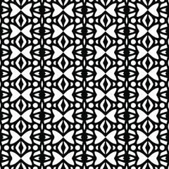 Geometric vector pattern with triangular elements. Seamless abstract ornament for wallpapers and backgrounds. Black and white colors.