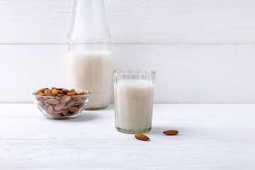 homemade almond milk . healthy breakfast