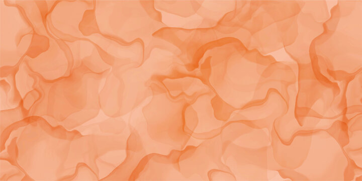 Abstract orange  terracotta marble fluid painted background. Alcohol ink or watercolor art. Editable vector texture backdrop for poster, card, invitation, flyer, cover, banner, social media post.