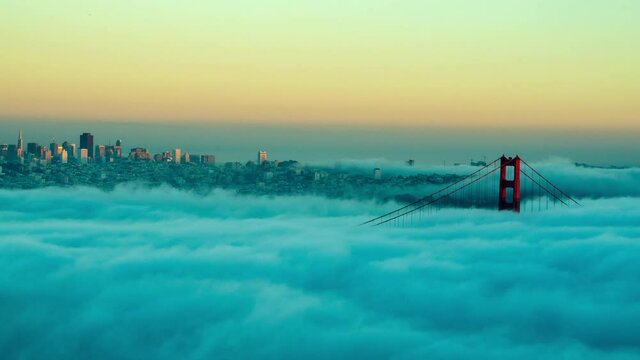 Golden Gate Bridge In Sea of Clouds
