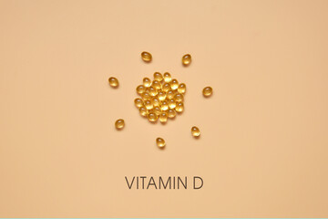 Drawing of the sun from tablets and the inscription: vitamin D.