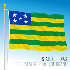 State of Goias, official regional flag, Brazil, vector illustration