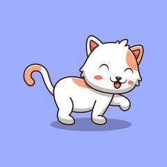 Obraz na płótnie Canvas cute cat walking cartoon illustration