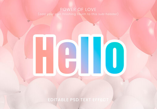 Hello Pastel Gradient Typography Effet