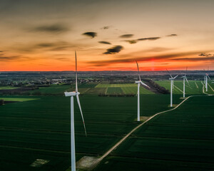turbine at sunset
