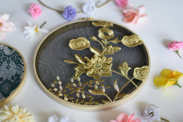 Gold and black embroidery