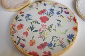 Floral Design Embroidery Hoop