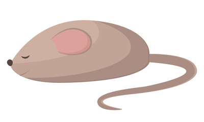 Mouse. Little gray mouse isolated on white background. vector drawing of a mouse in a flat style. Pets concept. Pet toys. Rodents