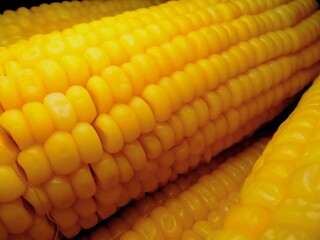 Close-up picture of the yellow corn pod.