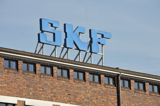 Schweinfurt, Bavaria, Germany - September 29, 2014: SKF in Schweinfurt, Germany - SKF is a Swedish bearing and sealmanufacturing company founded in Gothenburg, Sweden