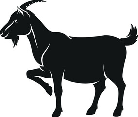 Simple Silhouette of Goat Side View