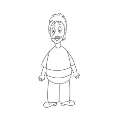 Man with mustache. Person character. Line style. Vector illustration