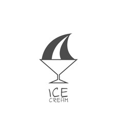 Simple ice cream icon Vector illustration