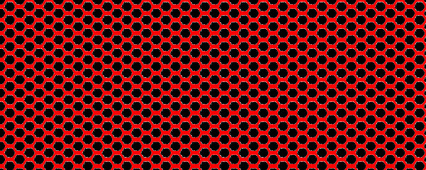 Red hexagon and black background illustration