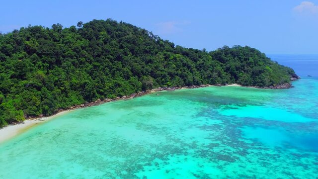 Beautiful island aerial view in Thailand