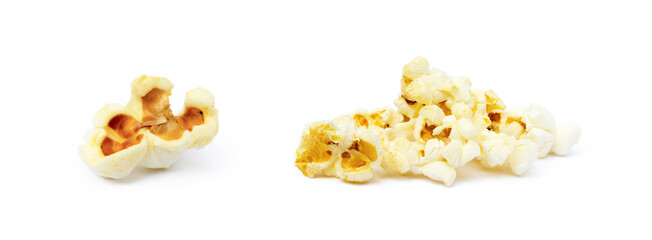 Fresh popcorn isolated on a white background