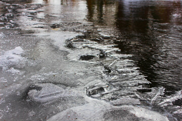 Winter Bach zugefroren