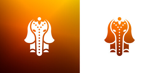 Gradient Indian elephant logo icon designs 