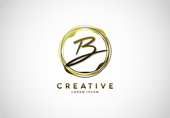 Initial Letter B Handwriting Stylish Signature Logo