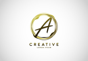 Initial Letter A Handwriting Stylish Signature Logo