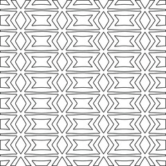  Geometric vector pattern with triangular elements. Seamless abstract ornament for wallpapers and backgrounds. Black and white colors.