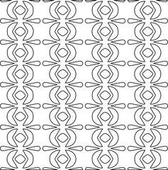  Geometric vector pattern with triangular elements. Seamless abstract ornament for wallpapers and backgrounds. Black and white colors.
